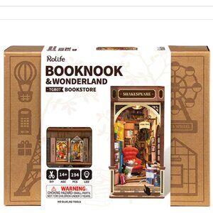 Rolife Book Nook & Wonderland Bookstore 3D Wooden Puzzle NWT